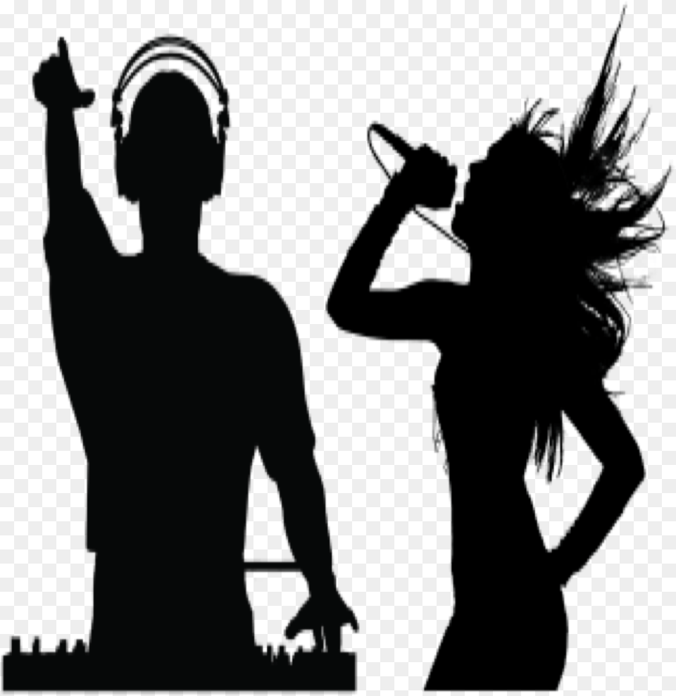 Silhouette Shadow Black Music Dj Discjockey Singing Silhouette, Dancing, Leisure Activities, Person Png