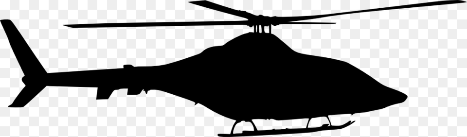 Silhouette Side View Helicopter Side View, Gray Png