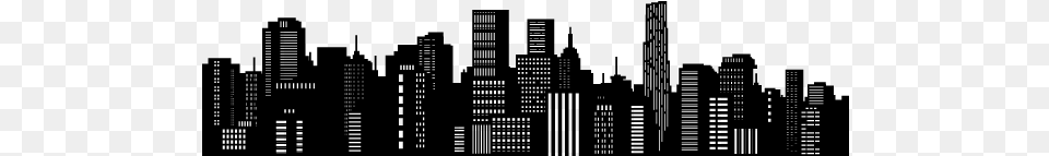 Silhouette Skyline Drawing City Silhouette Vector, Gray Free Png Download