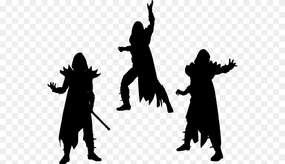 Silhouette Sorcerer Silhouetted People Art Man Sorcerer Silhouette, Gray Free Transparent Png