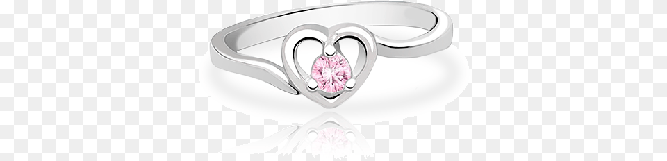 Silhouette Sparkle Pink Cz Heart Ring Birthstone, Accessories, Diamond, Gemstone, Jewelry Free Png