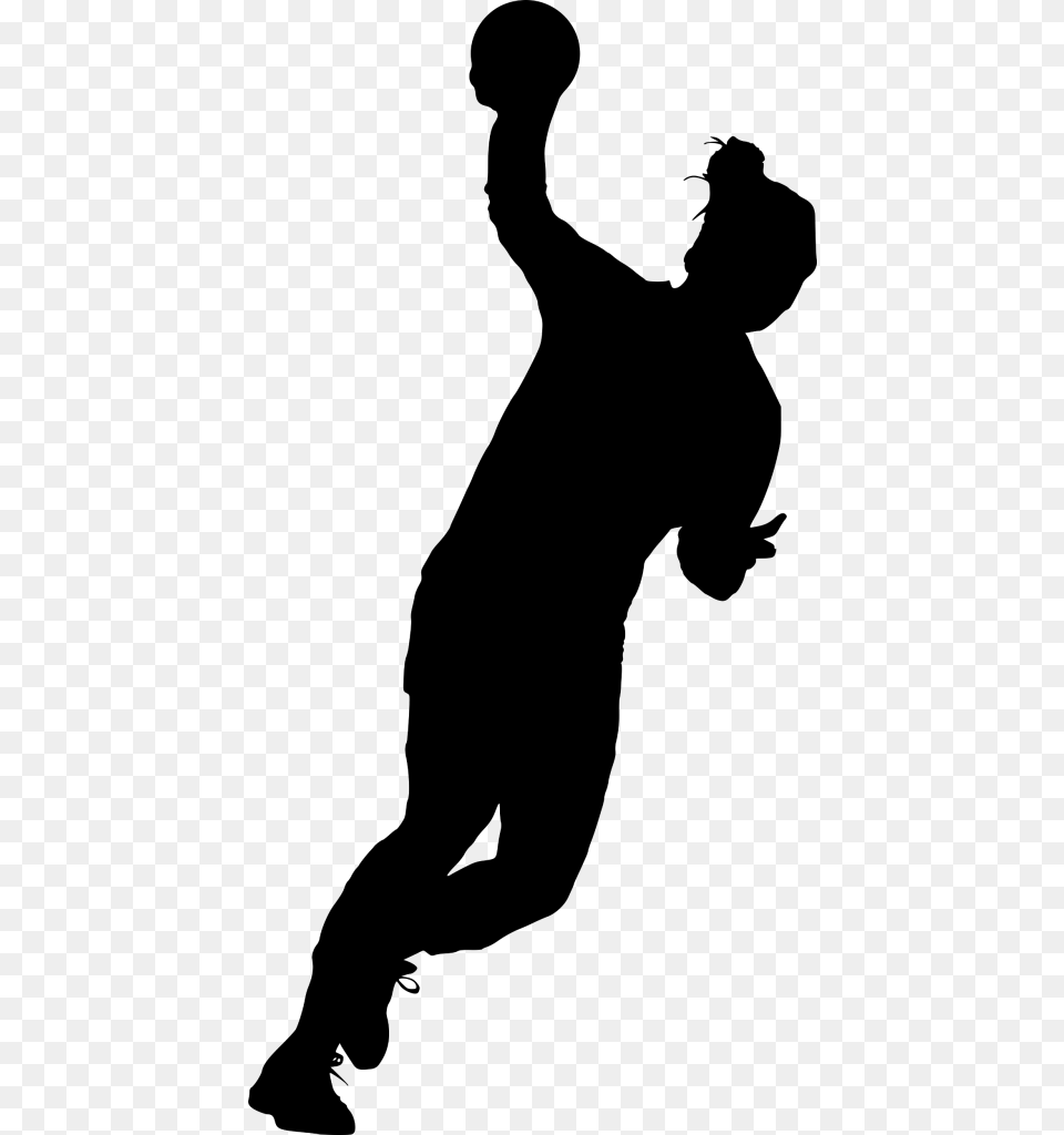 Silhouette Sport Clip Art Handball Silhouette, Gray Free Png Download