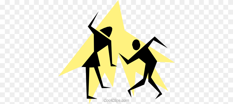 Silhouette Stick People Dancing Royalty Vector Silhuetas, Symbol, Person, Art, Fish Free Transparent Png