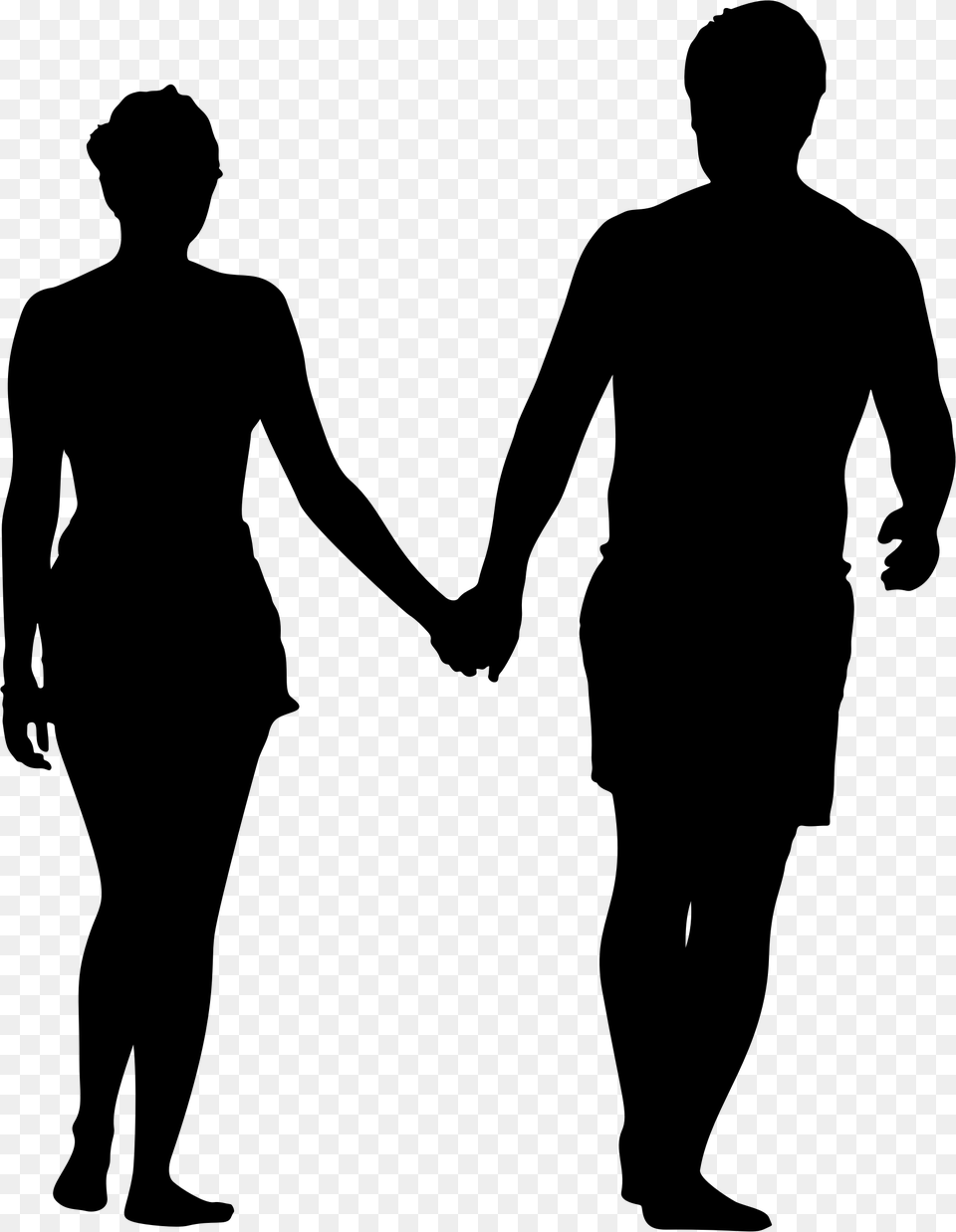 Silhouette Stock Photography Clip Art Couple Holding Hands Silhouette, Gray Free Png