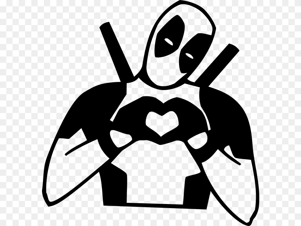 Silhouette Super Heroes Deadpool Silhouette, Gray Free Png