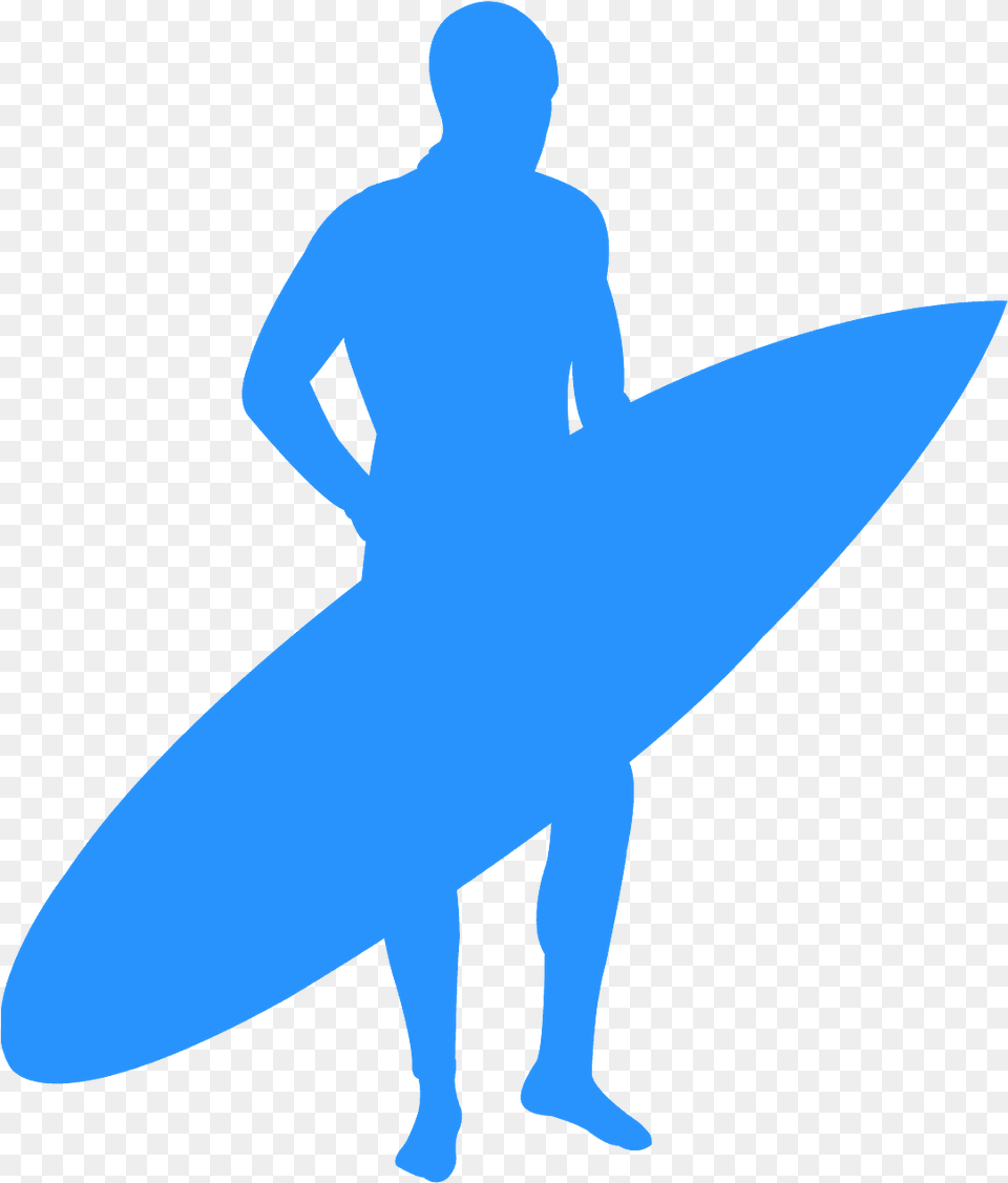 Silhouette Surfboard Blue, Water, Leisure Activities, Surfing, Sport Png Image