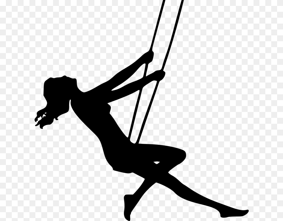 Silhouette Swing Girl Child Woman, Gray Free Transparent Png