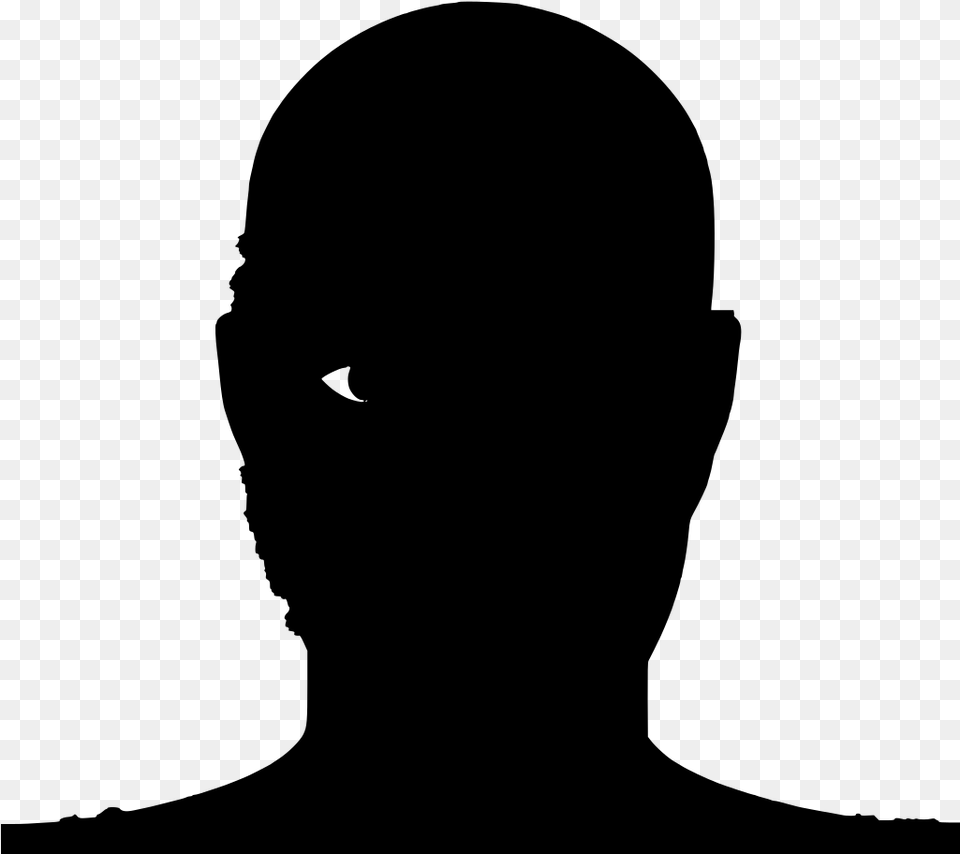 Silhouette Tete Homme Chauve, Gray Free Png
