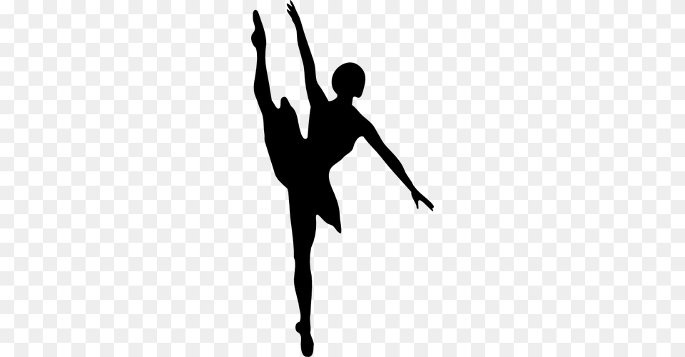 Silhouette Vector Clip Art Of Ballet Dancer, Gray Free Png