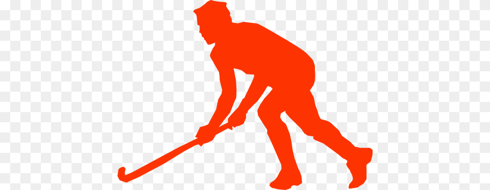 Silhouette Vector Clip Art Of Grass Hockey Player, Adult, Male, Man, Person Png