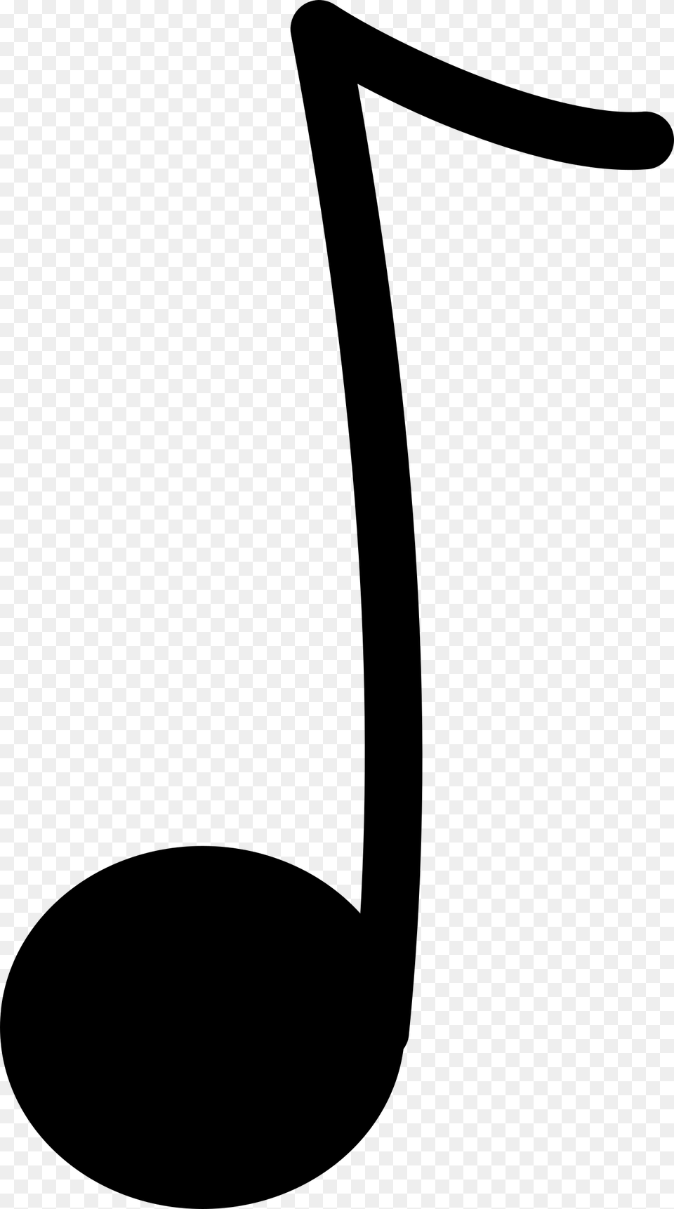 Silhouette Vector Drawing Of Eighth Note Public Domain Quaver Clipart, Gray Free Png Download