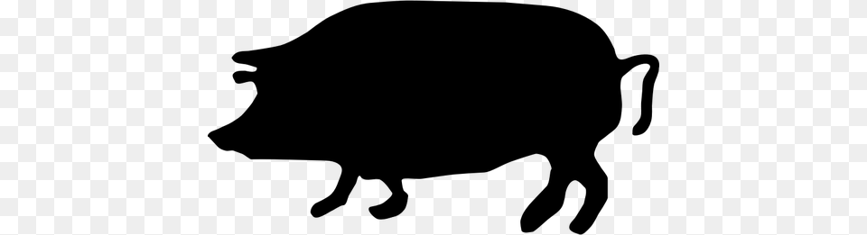 Silhouette Vector Graphics Of Wild Pig, Gray Free Transparent Png