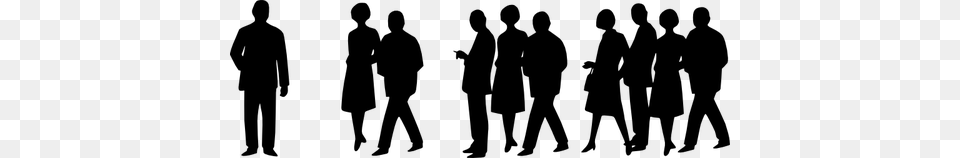 Silhouette Vector Illustration Of Group Of People, Gray Free Transparent Png