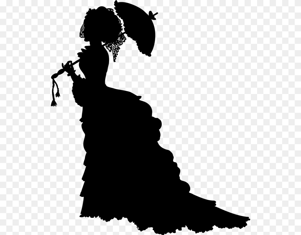 Silhouette Victorian Era Drawing Line Art, Gray Png Image