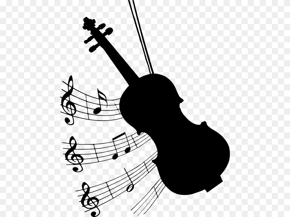 Silhouette Violin Musical Bow Music Shirt Violinist, Gray Png