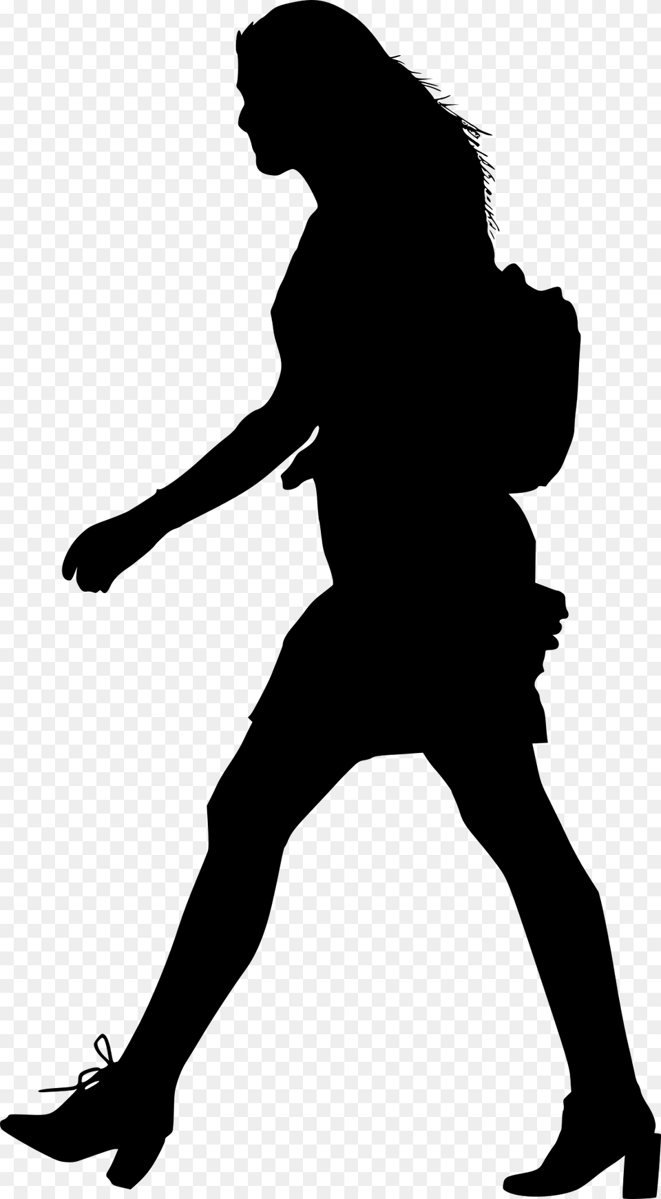 Silhouette Walking Humans, Gray Png Image