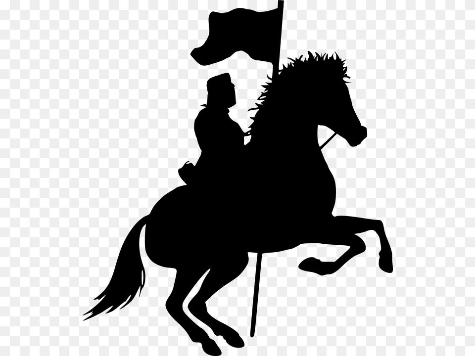 Silhouette Warrior Knight Royal Warrior Soldier Warrior On Horse Silhouette, Gray Png Image