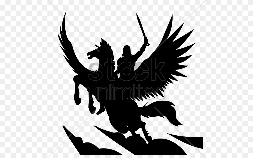 Silhouette Warrior Stencil, Lighting Free Png Download