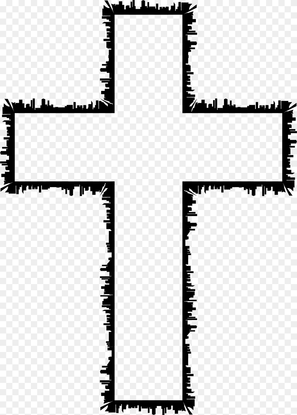Silhouette White Cross, Gray Free Png