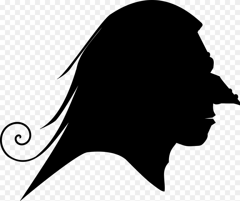 Silhouette Witch At Getdrawings Perfil De Una Bruja, Gray Free Transparent Png