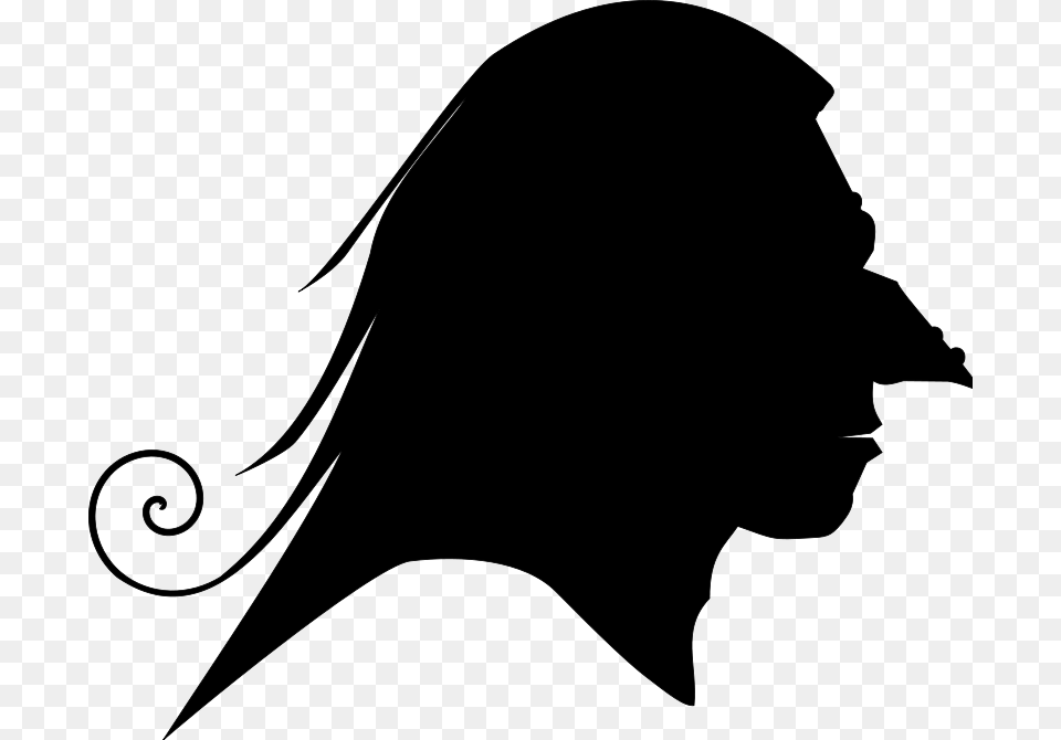 Silhouette Witchcraft Clip Art Witch Face Silhouette, Gray Free Png