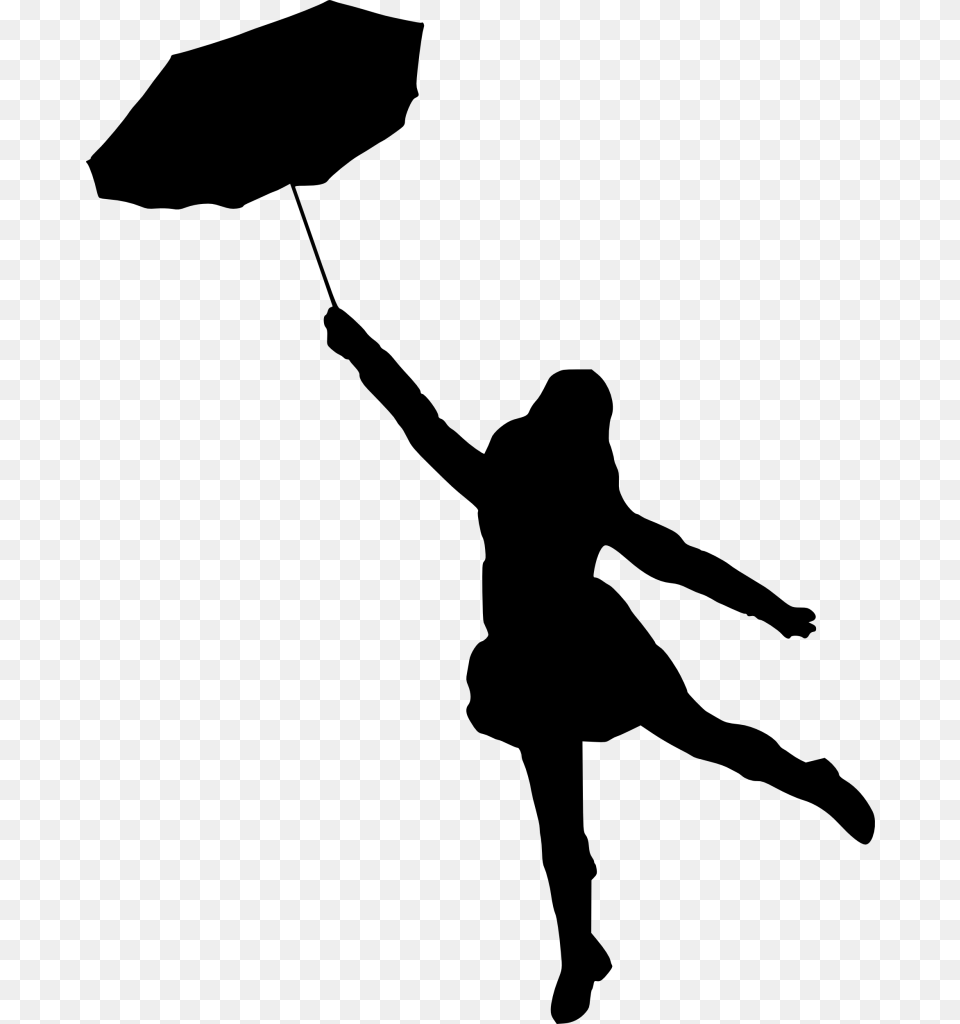 Silhouette With Umbrella At Getdrawings Girl With Umbrella, Gray Free Transparent Png
