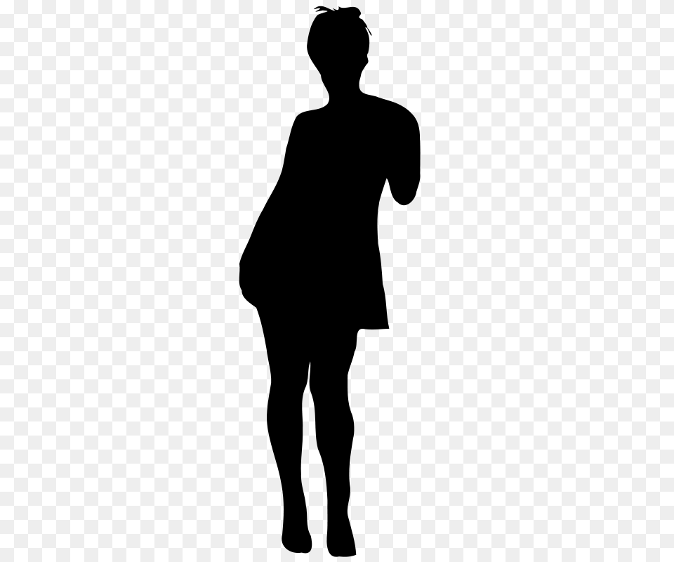 Silhouette Woman, Gray Free Png