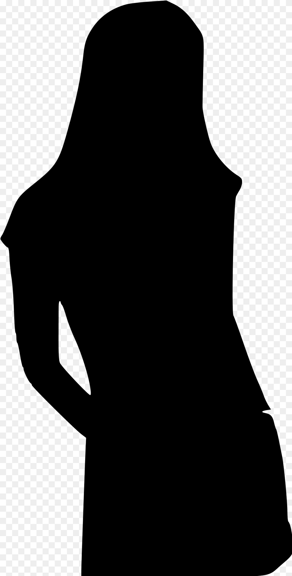 Silhouette Woman Clip Art Female Teenager Silhouette, Gray Free Png
