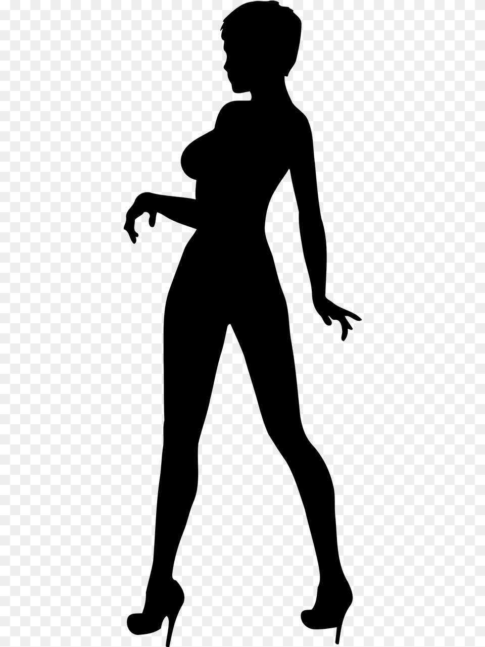 Silhouette Woman Clip Art Woman Silhouette In Heels, Gray Free Transparent Png