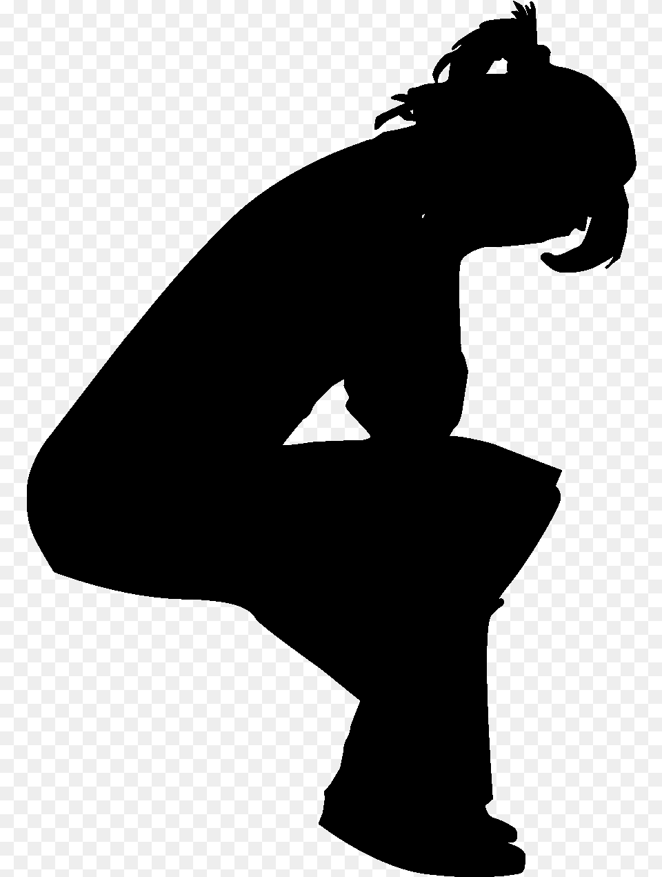 Silhouette Woman Crying Clip Art Woman Crying Silhouette Gray Free Transparent Png