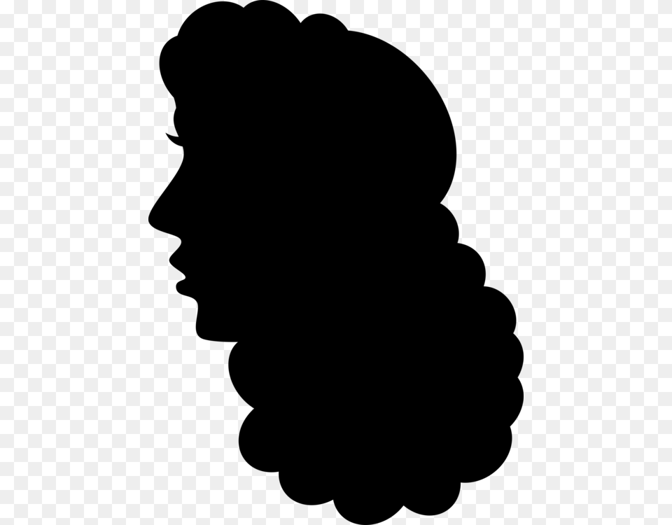 Silhouette Woman Female Black Hair, Gray Free Png