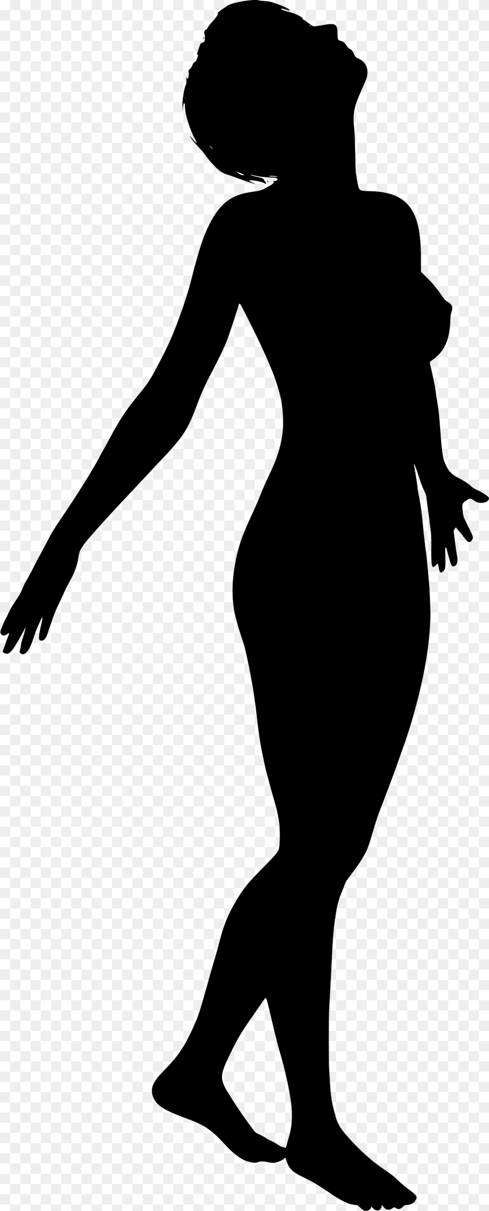 Silhouette Woman Female Clip Art Silhouette Of Woman Looking Up, Gray Free Transparent Png