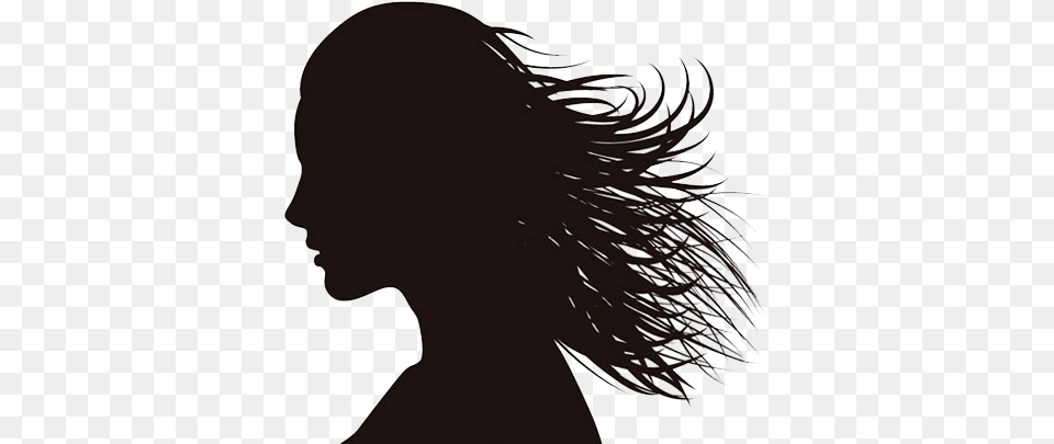 Silhouette Woman Female Drawing Woman Profile Silhouette Long Hair, Adult, Person Free Png