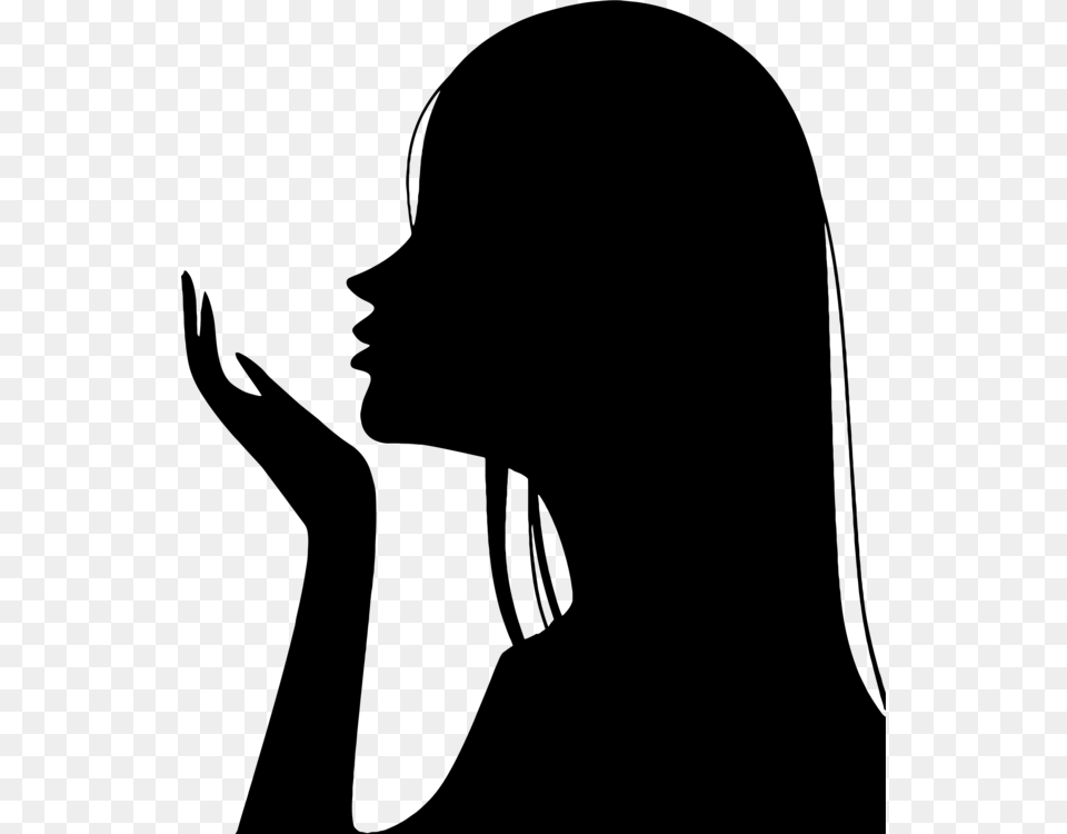 Silhouette Woman Girl Female Person, Gray Png Image