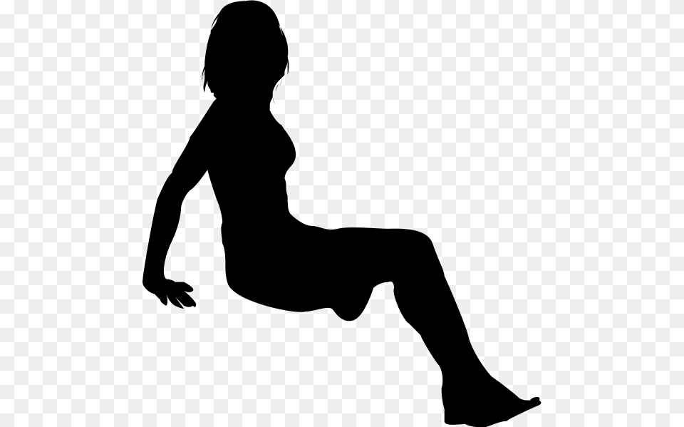 Silhouette Woman Oturan Insan, Gray Free Transparent Png