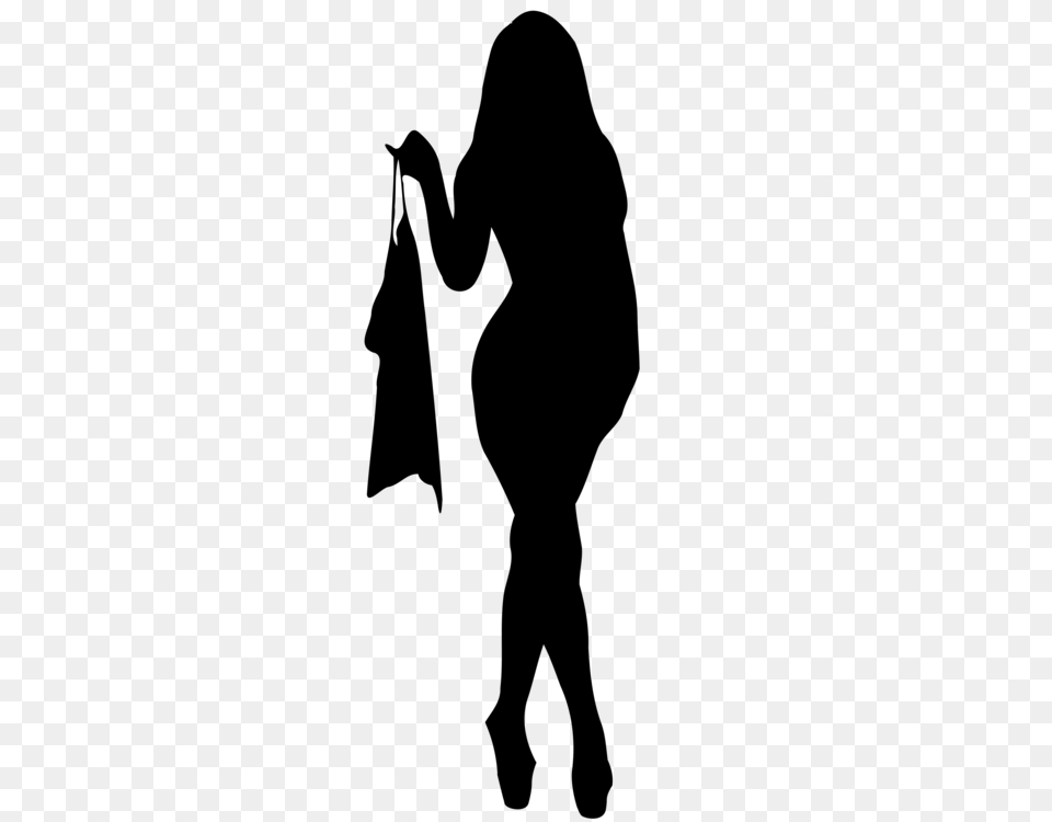 Silhouette Woman Pin Up Girl Drawing, Gray Png Image