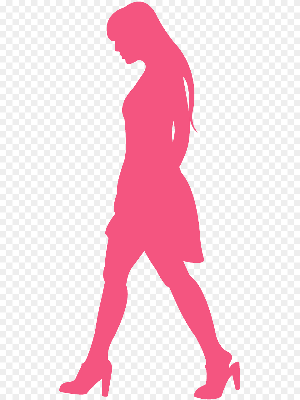 Silhouette Woman Walking Clipart, Adult, Female, Person, Face Free Transparent Png