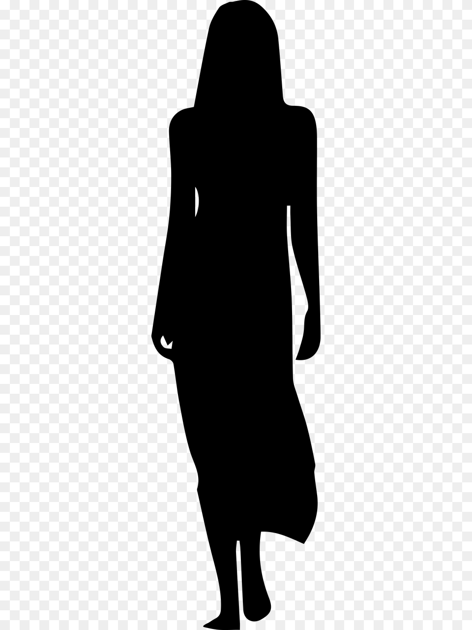 Silhouette Woman Walking Woman In Dress Icon, Gray Free Png