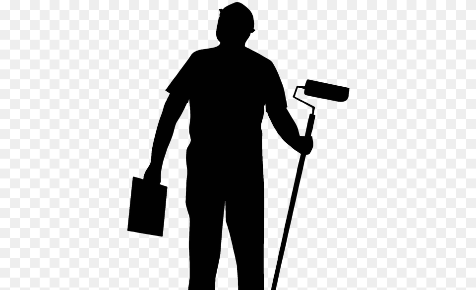 Silhouette Working Man, Person Png Image