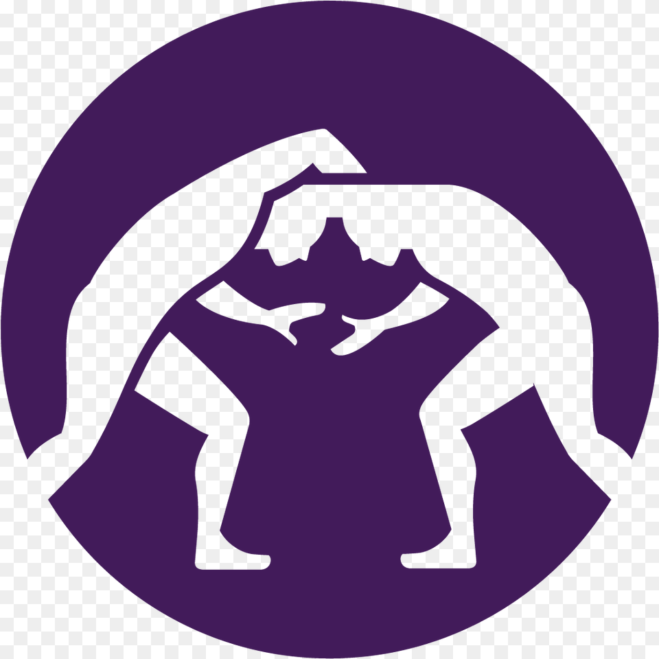 Silhouette Wrestling Large Bakupurple Pictogram Of Sambo, Logo, Purple, Stencil, Person Png