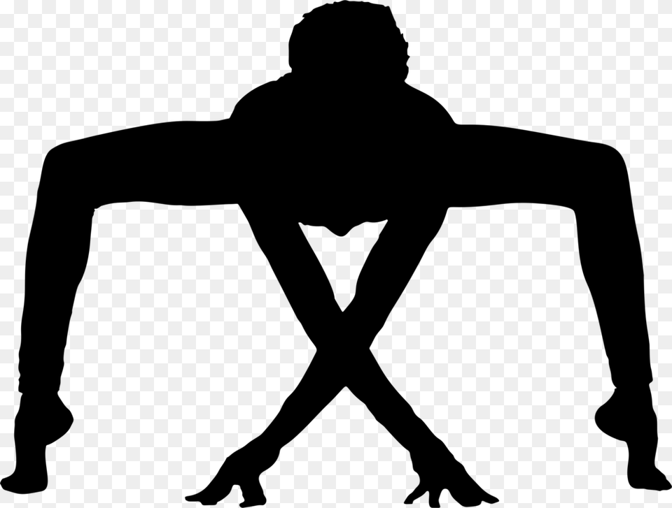 Silhouette Yoga Male Physical Fitness, Gray Png