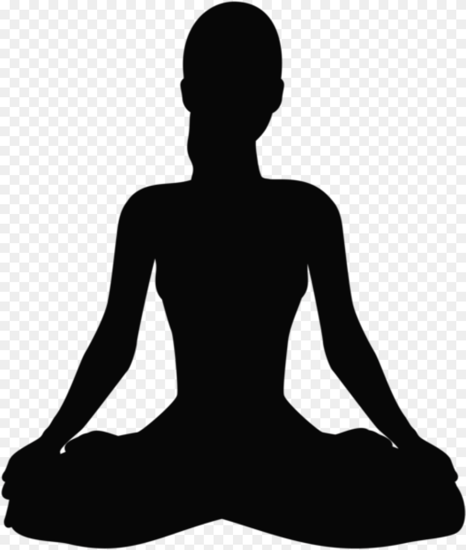 Silhouette Yoga Woman Girl Freetoedit Silhouette Of Woman Meditating, Person, Fitness, Sport, Working Out Png