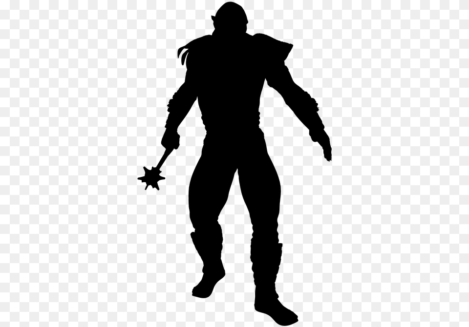 Silhouette Zombie Clipart, Gray Free Png