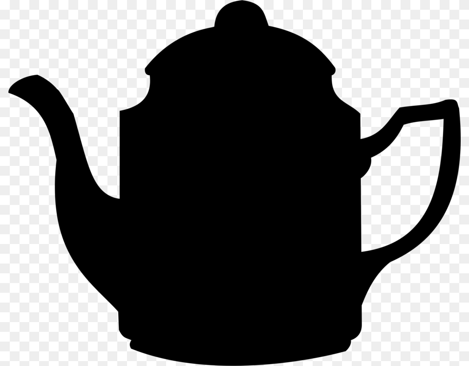 Silhouettecupkettle Coffee Pot Silhouette Transparent, Gray Png