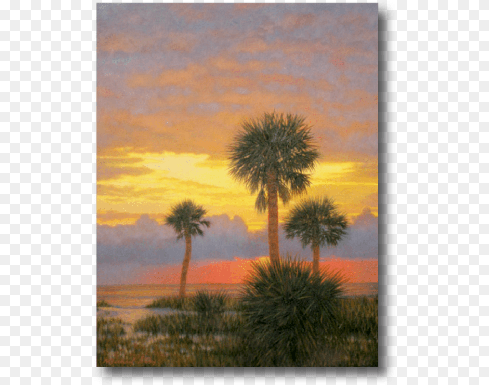 Silhouetted Palms Michael Story Painting, Tree, Plant, Palm Tree, Art Free Png