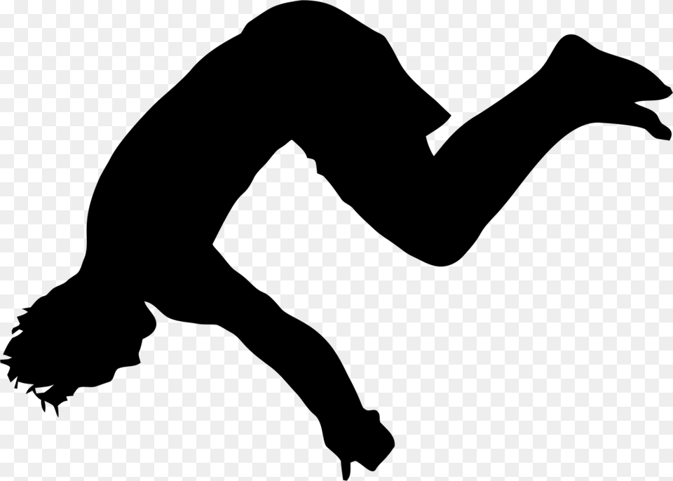 Silhouetteflip Acrobaticathletic Dance Move Flip Silhouette, Gray Png Image
