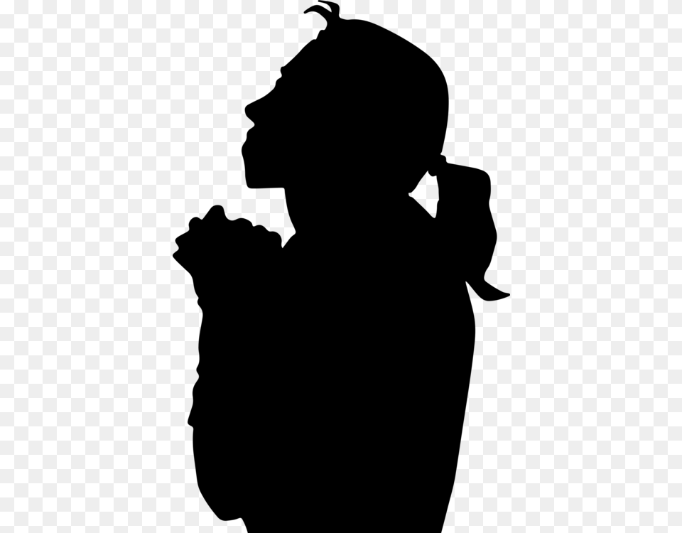 Silhouettemonochrome Photographyblack Praying Woman, Gray Free Png Download