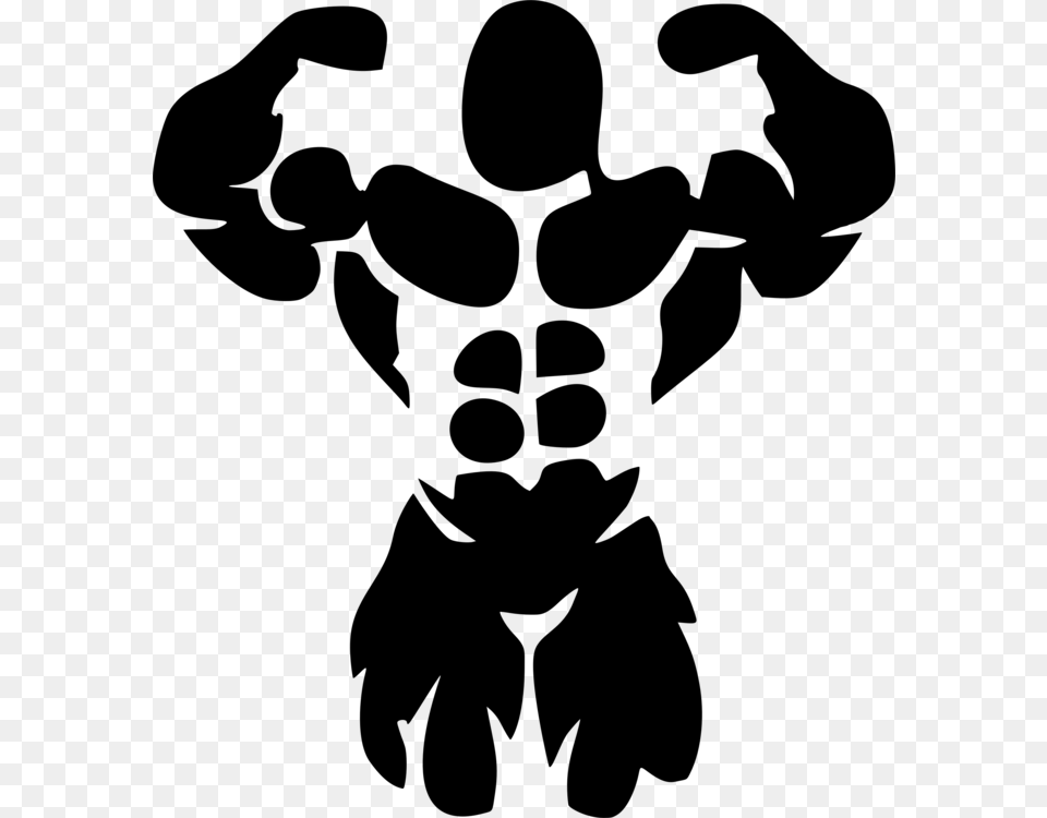 Silhouettemonochrome Photographysymbol Bodybuilder Sticker For Bike, Gray Free Transparent Png