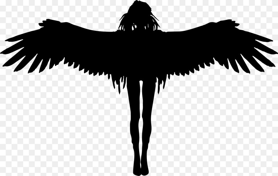 Silhouetteneckjoint Black Angel Wings, Gray Png Image