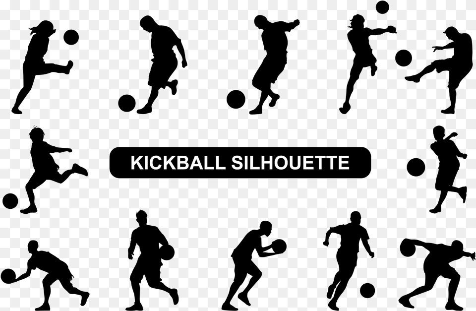 Silhouetteplaying Sportsvolleyball Playerthrowing Kickball Vector, Text, City Png Image